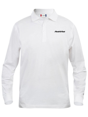 Poloshirt Langarm Lincoln Weiss